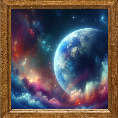 Cuadro De Arte Digital Danza Cósmica V2 50x50cm Pieza Única 0