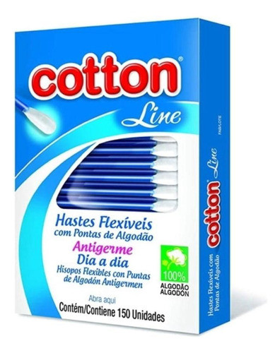 Kit 300 Unidades Hastes Flexíveis Cotton Line 2 Caixas 150 1