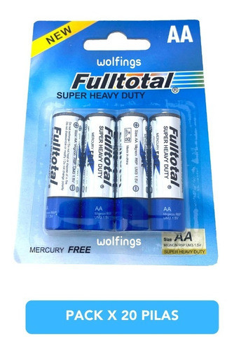 Pack X  20 Pilas Aa Super Heavy Duty Carbon Control Tester 0