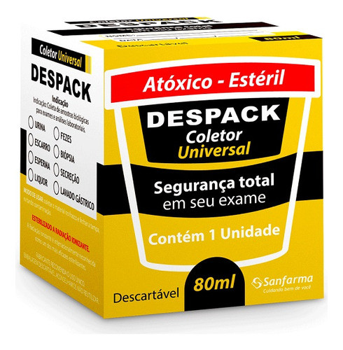 Coletor Universal 70ml Com Caixa C/1 Unidade - Sanfarma 0