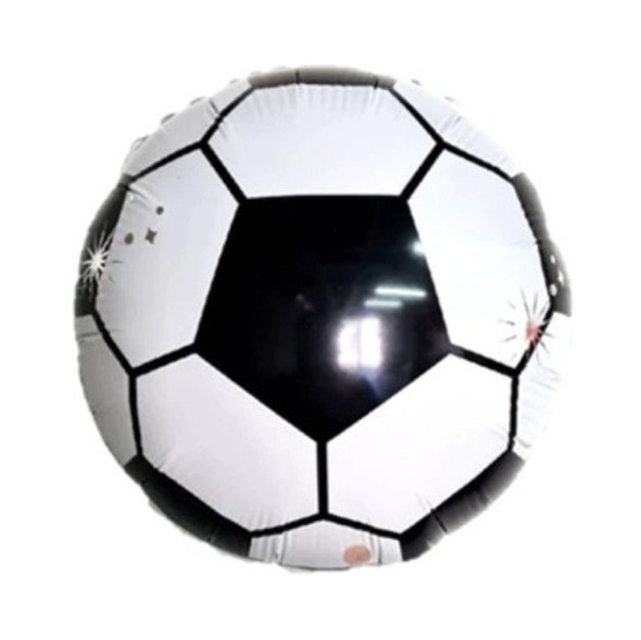 Globo Metalizado Pelota Gajos Blanco Y Negro 18 Pulgadas 0