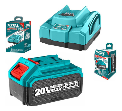 Kit Bateria De Litio 20v 5a P20s Y Cargador Rapido 4a Total 0