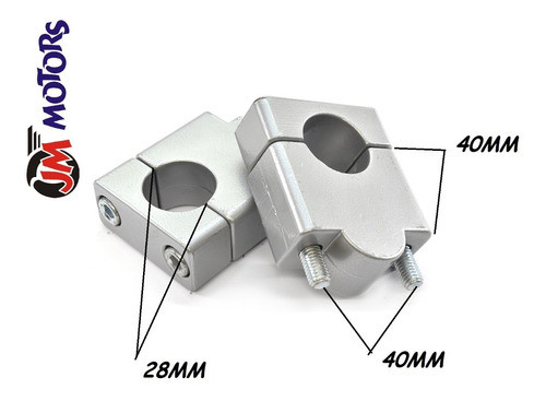 Jm Clamp Elevador Manubrio Gris Grueso Grueso Ø 28x40mm Alto 1