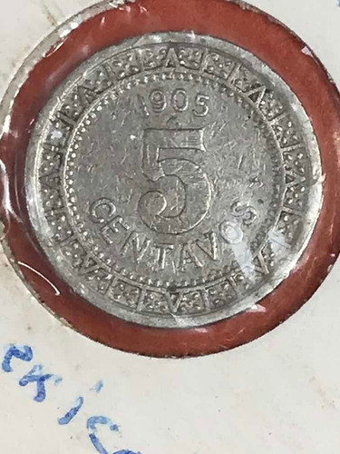 Moneda 5 Centavos 1905 México # 585 1