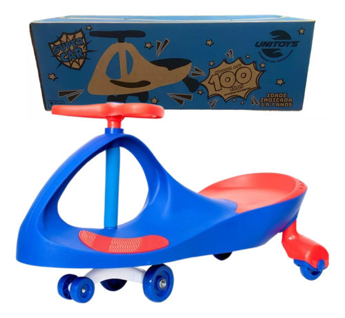 Carrinho Super Car Gira C/ Luz Rodas Unitoys Vermelho/azul 0