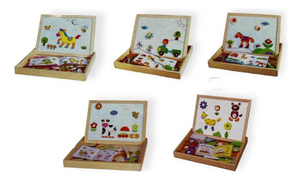 Juego Madera Pizarra Imantada Con Animales Y Accesorios 1 Juego Madera Pizarra Imantada Con Animales Y Accesorios 1