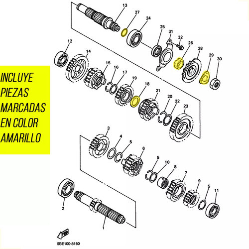 Kit De Reten Piñon Mas Buje Yamaha Wr 400 F - 426 F 1