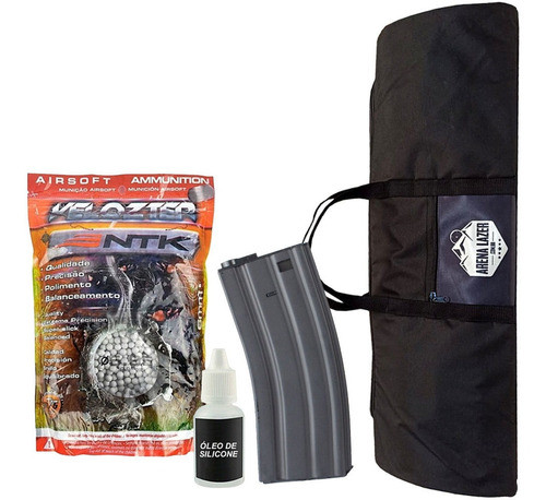 Munição Bbs 4000un 6mm .25 + Pente M4 + Oleo + Capa Airsoft 0