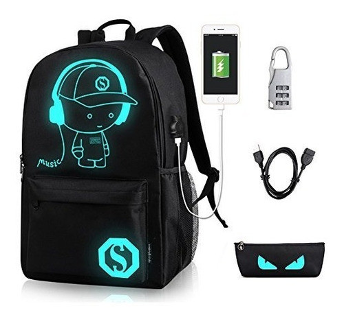 Mochila Gaoag Anime Liminosa Con Puerto Cargador Usb 15.6 In 0
