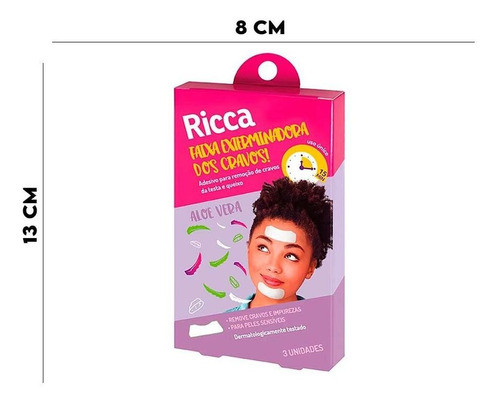 Fita Adesiva Remoção De Cravos Testa Queixo Ricca 3 Unidades 1