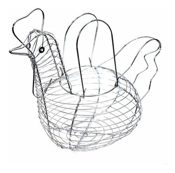 Gallina Huevera Cromada Porta Huevos Animal Original Granja 1