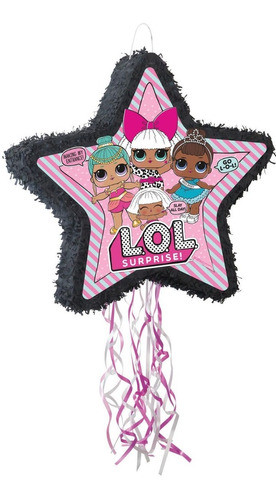 Piñata Estrella Lol Surprise Con Soga Y Solapa  35x35cm 0
