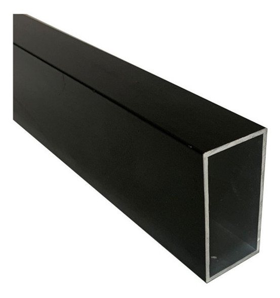 Perfil De Aluminio Tubo 50x25 Mm Negro X 2 Metros 0