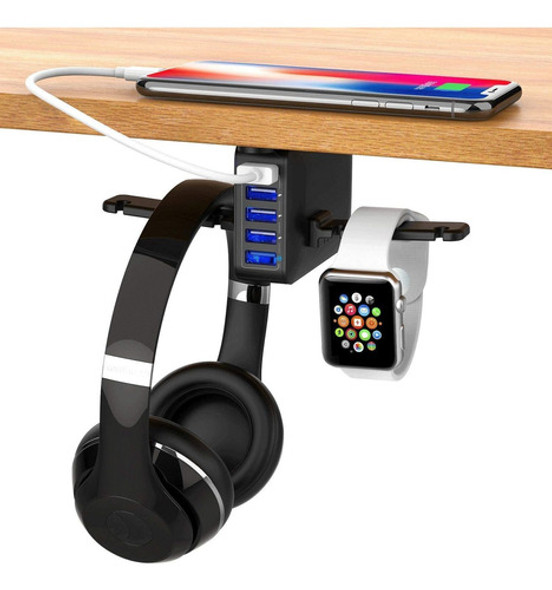 Soporte Para Auriculares Con Cargador Usb 0 Soporte Para Auriculares Con Cargador Usb 0