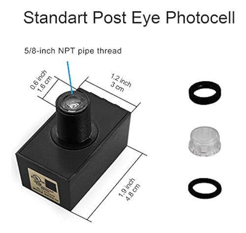 Control De Luz De Ojo De Poste Alámbrico Para Exteriores Con 1