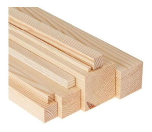 3 Varillas Cuadradas Madera Pino 10x10mm Liston 0