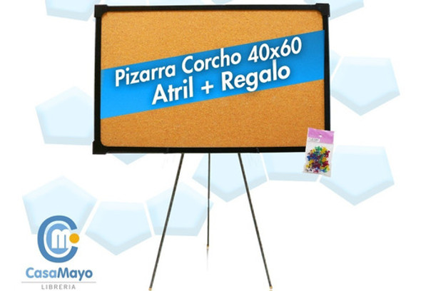 Atril + Pizarra Corcho 40x60 + Chinches Regalo Mercado Envío 1