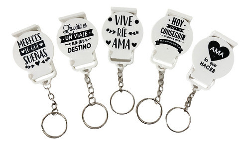 20 Llaveros De Frases Superacion Feliz Día Souvenirs Premium 0