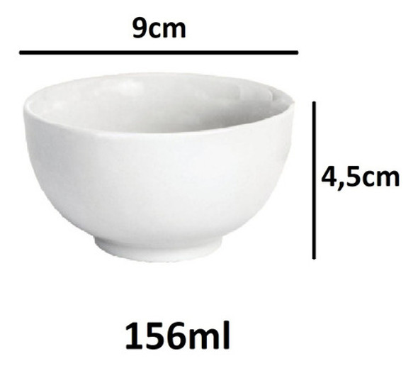 12 Tigelas Bowl Redonda Molheira Branca Em Melamina 150ml 1 12 Tigelas Bowl Redonda Molheira Branca Em Melamina 150ml 1