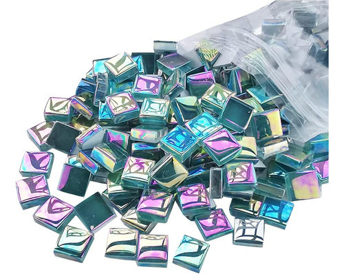 Venecita De  Cristal 100 Pz (cyan) Para Manualidades 1 X 1cm 0