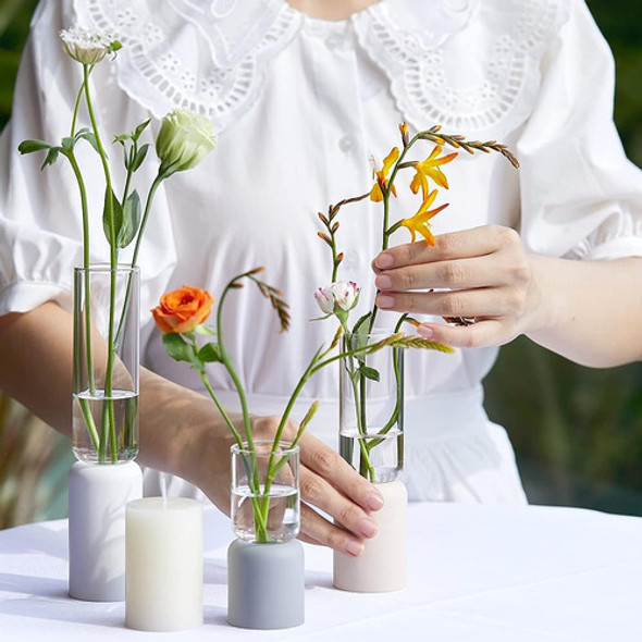 Zens Small Bud Vases Set De 3, Jarrón Minimalista De Vidrio 1