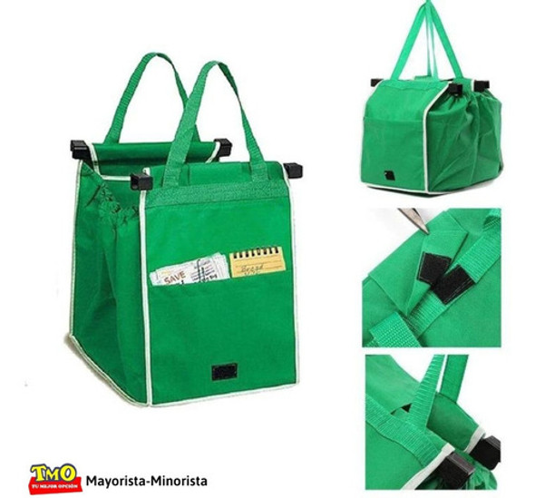 Bolsa Tnt Plegable Con Clip Para Carrito De Supermercado 1