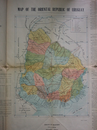 Mapa Uruguay 1915 Gran Formato Sinopsis Riquezas Y Progresos 1
