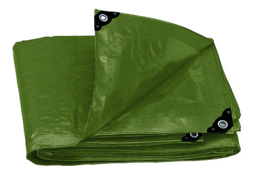 Lona Toldo Impermeable  Multiuso  Secur 6 X 7m Verde-ynter 0