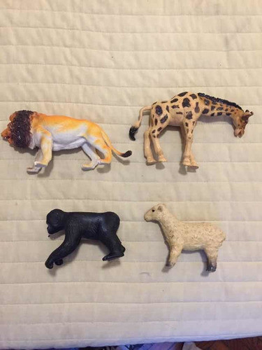 Muñequitos Animales León, Jirafa, Gorila, Oveja De Plas 1