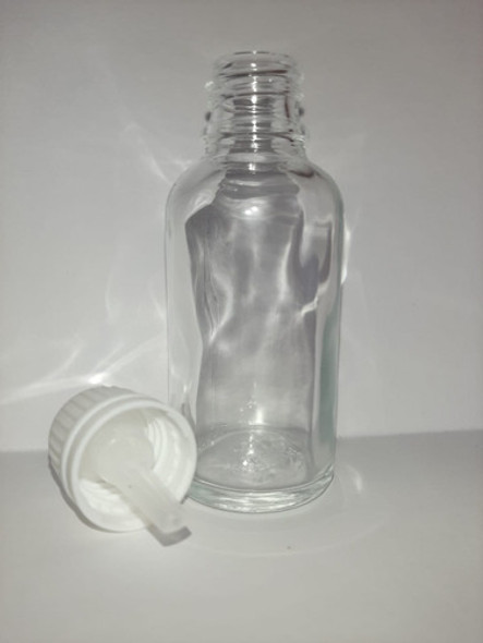 Frasco Vidrio Trasparente 30ml Gotero Invertido Pack X10 1