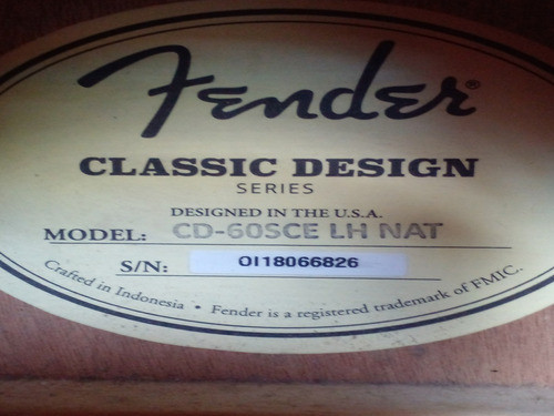 Guitarra Fender Cd-60 Sce Zurda Natural 1