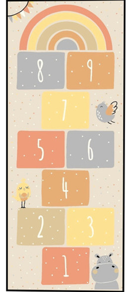 Rayuela De Tela Lona Didáctica Infantil Manta Juego + Dado 0