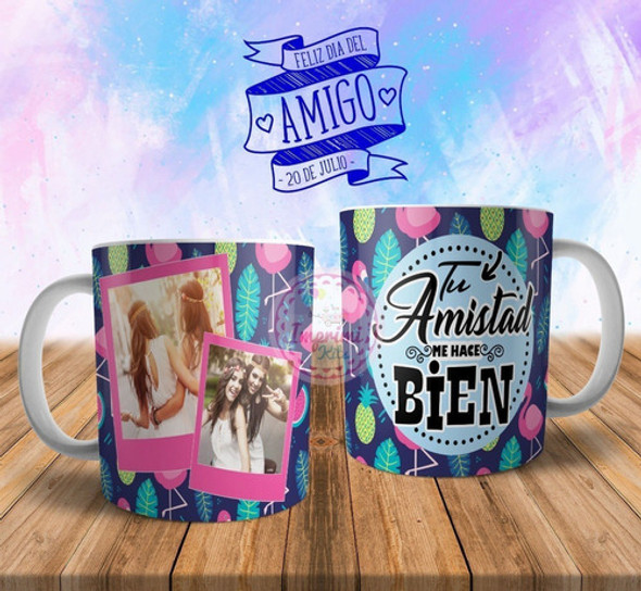 Plantillas Sublimar Tazas Día Del Amigo + Mockup Sublimación 1