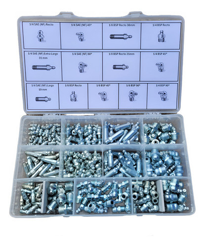 Kit 4 Alemites 204 Unidades Pulgada Sae (nf) Y Bsp Hero Lub. 0