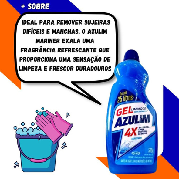 Limpador Gel Azulim 4x1 500g Mariner Concentrado Bactericida 1