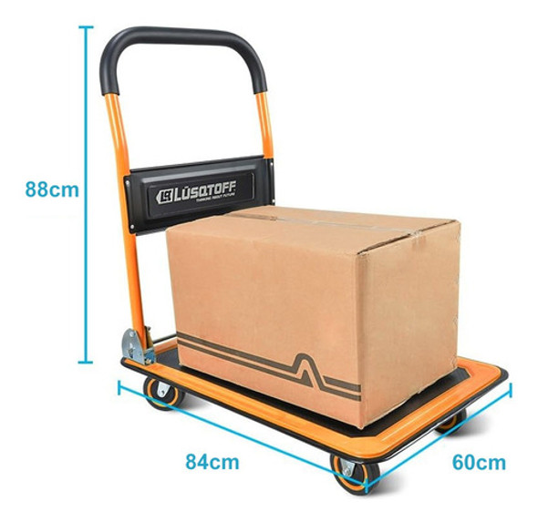 Zorra Carro Manual Con Plataforma 300 Kg Plegable 1