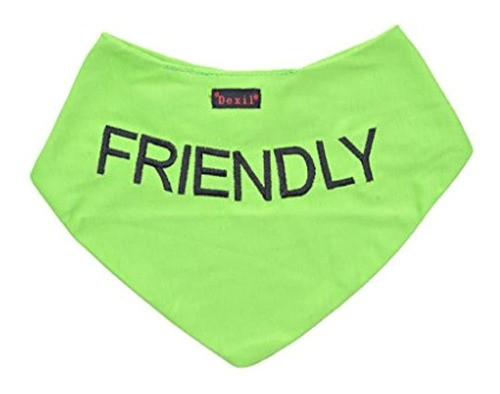 Amistosa Bandana Perro Verde Calidad Mensaje Bordado Persona 0