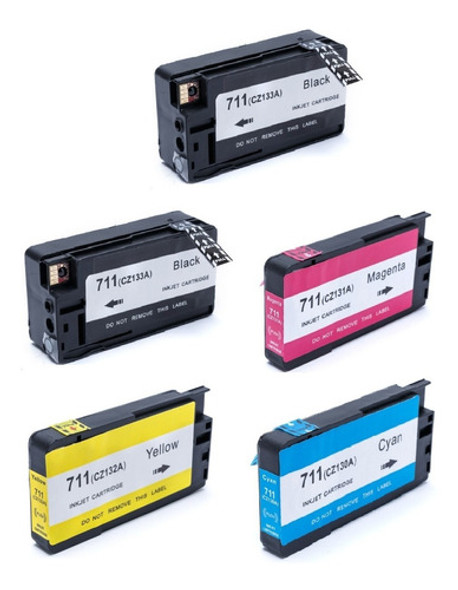 Kit 5 Cartucho 711xl 711 Para Plotter T120 T520 711 250 Ml 0
