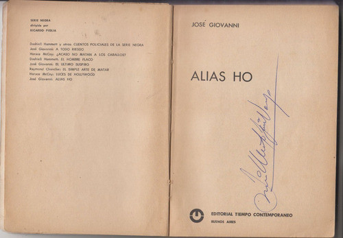 Novela Negra Jose Giovanni Alias Ho Policial 1970 Gangster 1