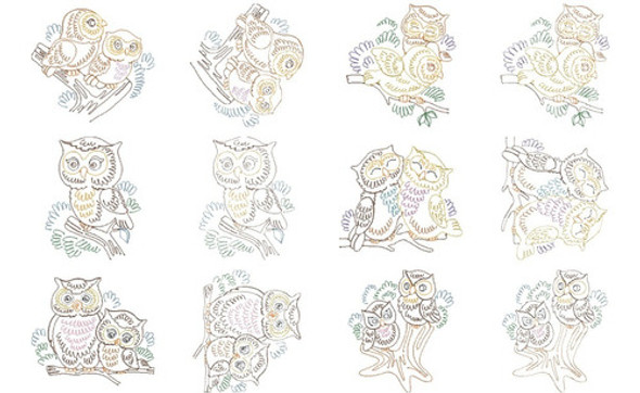 137 Matrices P/ Maquinas De Bordar Buhos / Lechuzas 1 137 Matrices P/ Maquinas De Bordar Buhos / Lechuzas 1