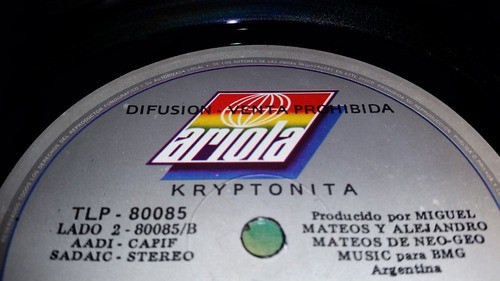 Miguel Mateos Kriptonita Lp Vinilo Argentina Promo Insert 91 1