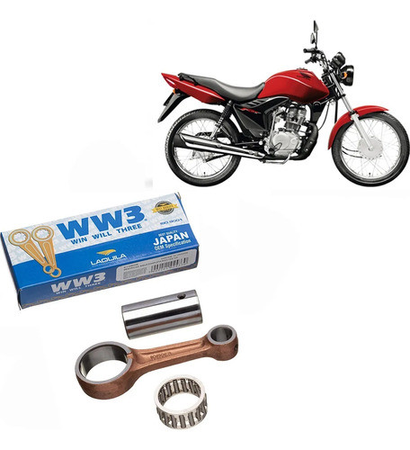 Biela Completa Ww3 Honda Cg 125 02-08 Titan Fan Cargo Ks Es 0
