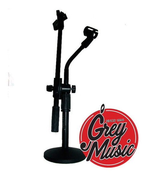 Pie De Micrófono Moon Doble Para Mesa Pmm03d 1