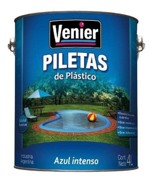 Pintura Pileta Fibra Plástico Venier 4lt Azul Intenso 0