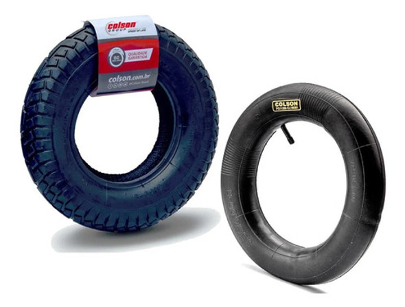 Pneu Carrinho De Mão 2 Lonas 325x8 + Câmara Original  Colson 0