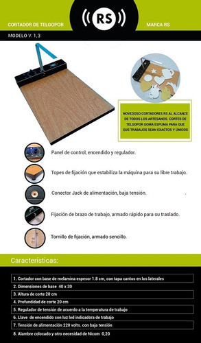 Cortadora De Telgopor, Goma Espuma  Marca R S 1