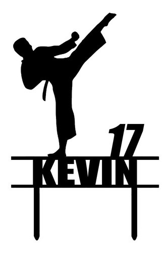 Cake Topper Adorno Torta Karate Arte Marcial Personalizable 0