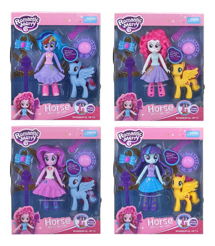 Set X 2 De Muñeca Y Unicornio Con Accesorios 0