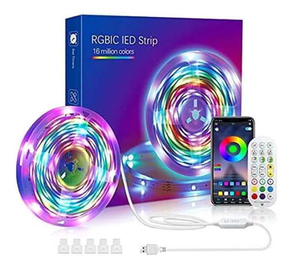 Luces De Tira Led, 32.8 Pies 5050 Rgbic Luces Led De Color M 0
