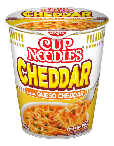 Fideos Cup Noodles Nissin Sabor Queso Cheddar 69 Gr. X12 1